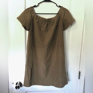 Olive Brown Off-Shoulder Short Dress